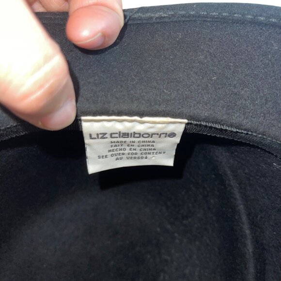 Liz Claiborne Vintage Womens Hat 22 Inch Black Flower Inside Circumference - Picture 8 of 11